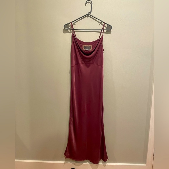 Anthropologie Plum Midi Silk Slip Dress size Small - Picture 5 of 11